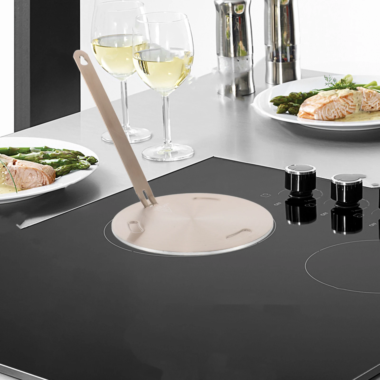 

Induction Cooker Heat Conduction Plate 16cm Rose Gold Thickened Gas Diffuser Even Heating Kitchen Appliances Cooktop Adapter