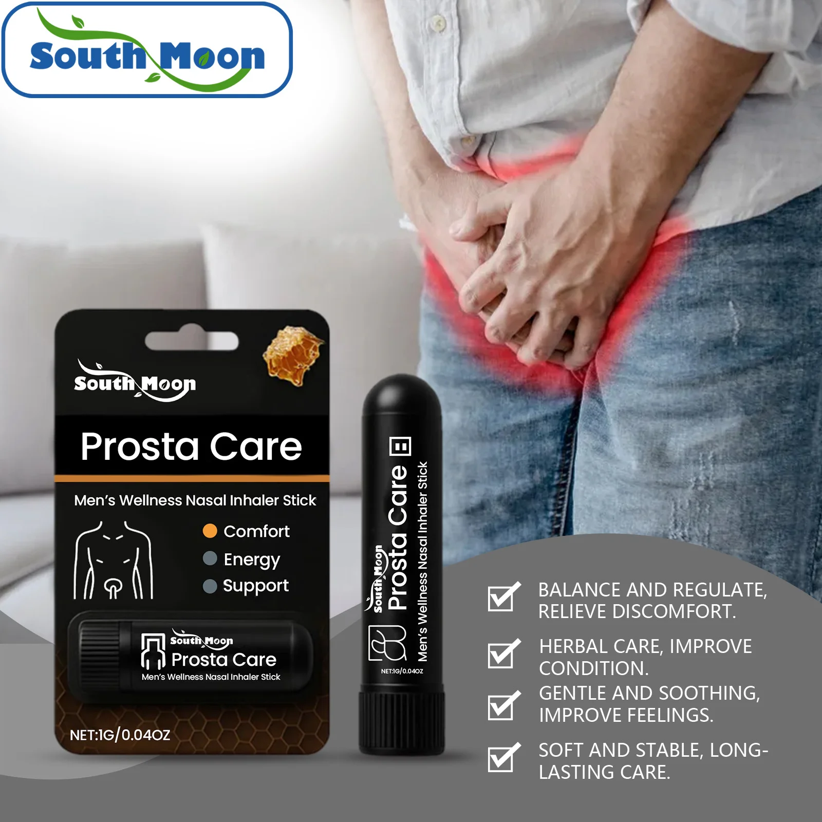Prostate Wellness Nasal Inhaler Relieve Urethritis Dysuria Treat Frequent Urination Restore Energy Man Prostatitis Nasal Inhaler
