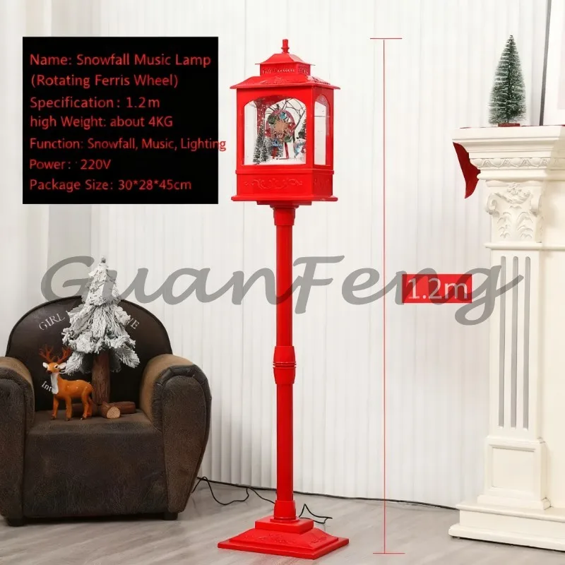 1.2 Meter Romantic Musical Snowball Light, USB Powered with 8 Melodies, Christmas Decor for Home & Garden