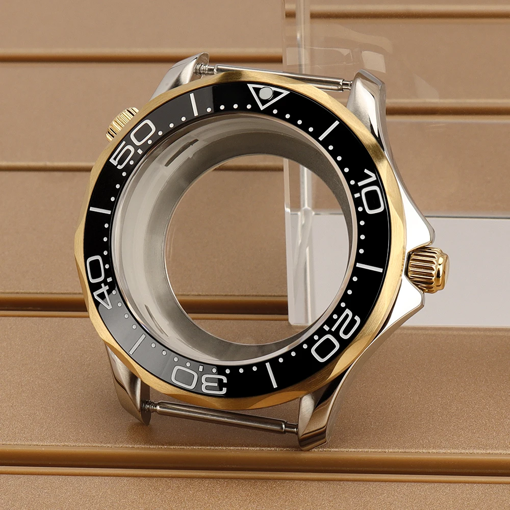 

41mm NH35 Luxury Watch Case Transparent Back Ceramic Bezel For Mod Seamaster 300 NH34 NH35 NH36 NH38 Movement 31mm Dial Sapphire