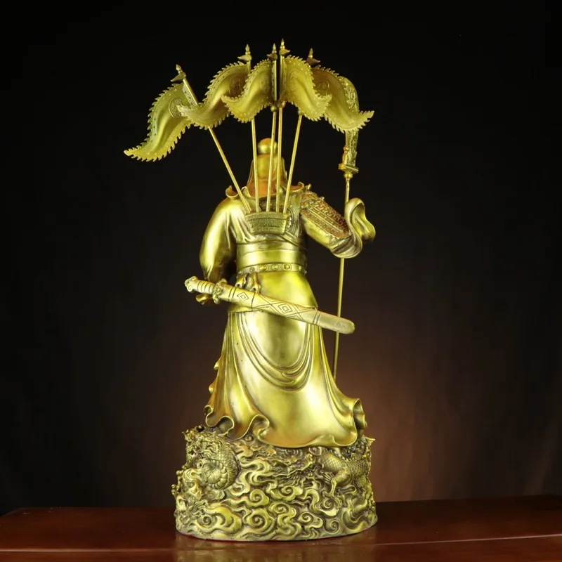 Copper Guan Gong God of Wealth  Guanyu, the Second Lord Guan Kowloon Guan Gong Flag  Tuo Bao Treasure Basin Guan Gong Figurine