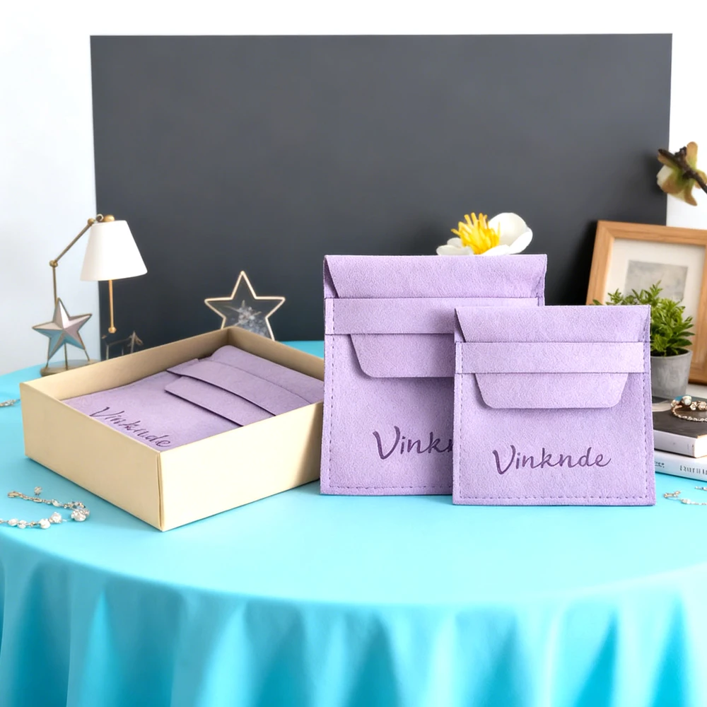 

100 шт. фиолетовые ювелирные изделия из микрофибры, бархатная сумка, свадебный рождественский подарок, кольцо, серьги, жемчужный браслет, мыло для детского душа, органайзер для конфет