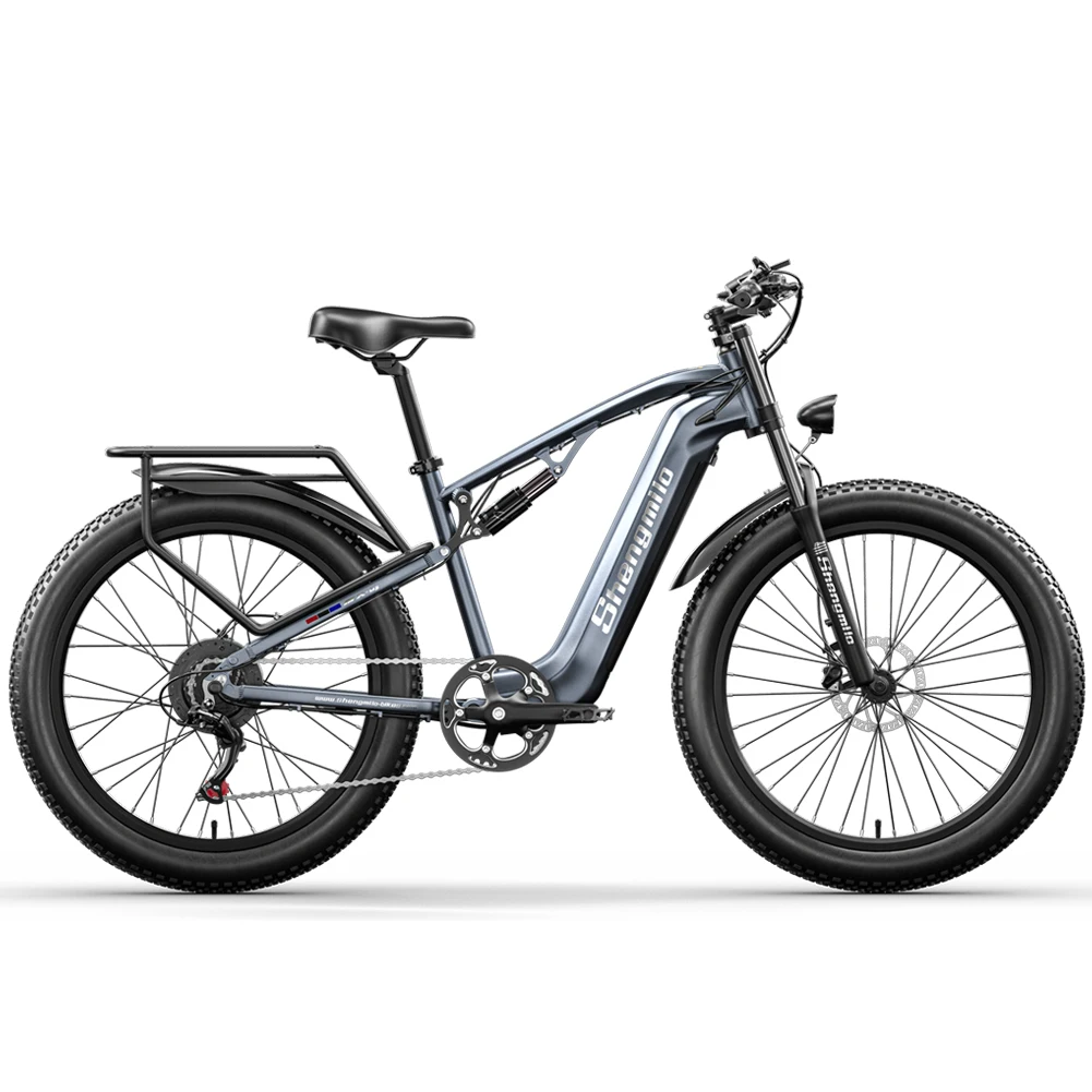 Shengmilo MX05 Elektrische fiets voor volwassenen, 48V17.5AH batterij, stads-e-bike, 26 inch vetband elektrische fiets, heren e-mountainbike