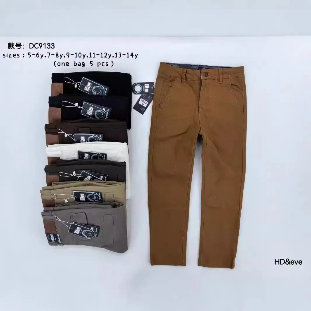 Boys' casual trousers Spring and autumn pants Older children's 5-14Y children's trousers buckle multi-color children's trousers