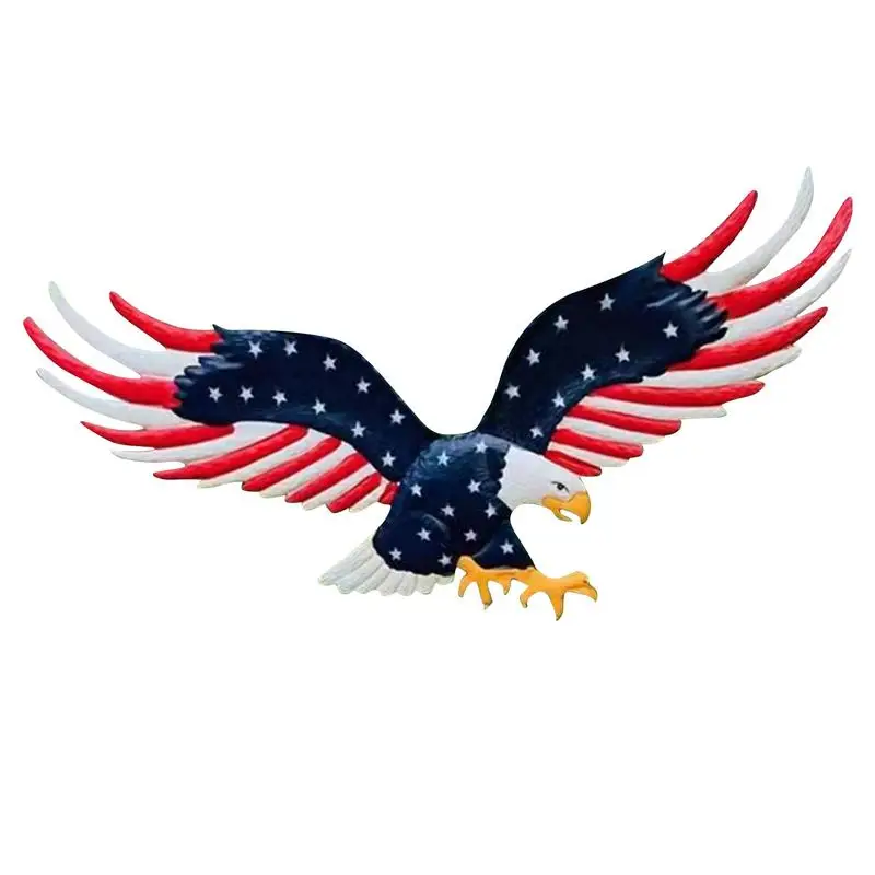 

Eagle Decor Outdoor American Flag Flying Eagle Independence Day Decoration Metal Eagle Decor With American Flag Pattern For