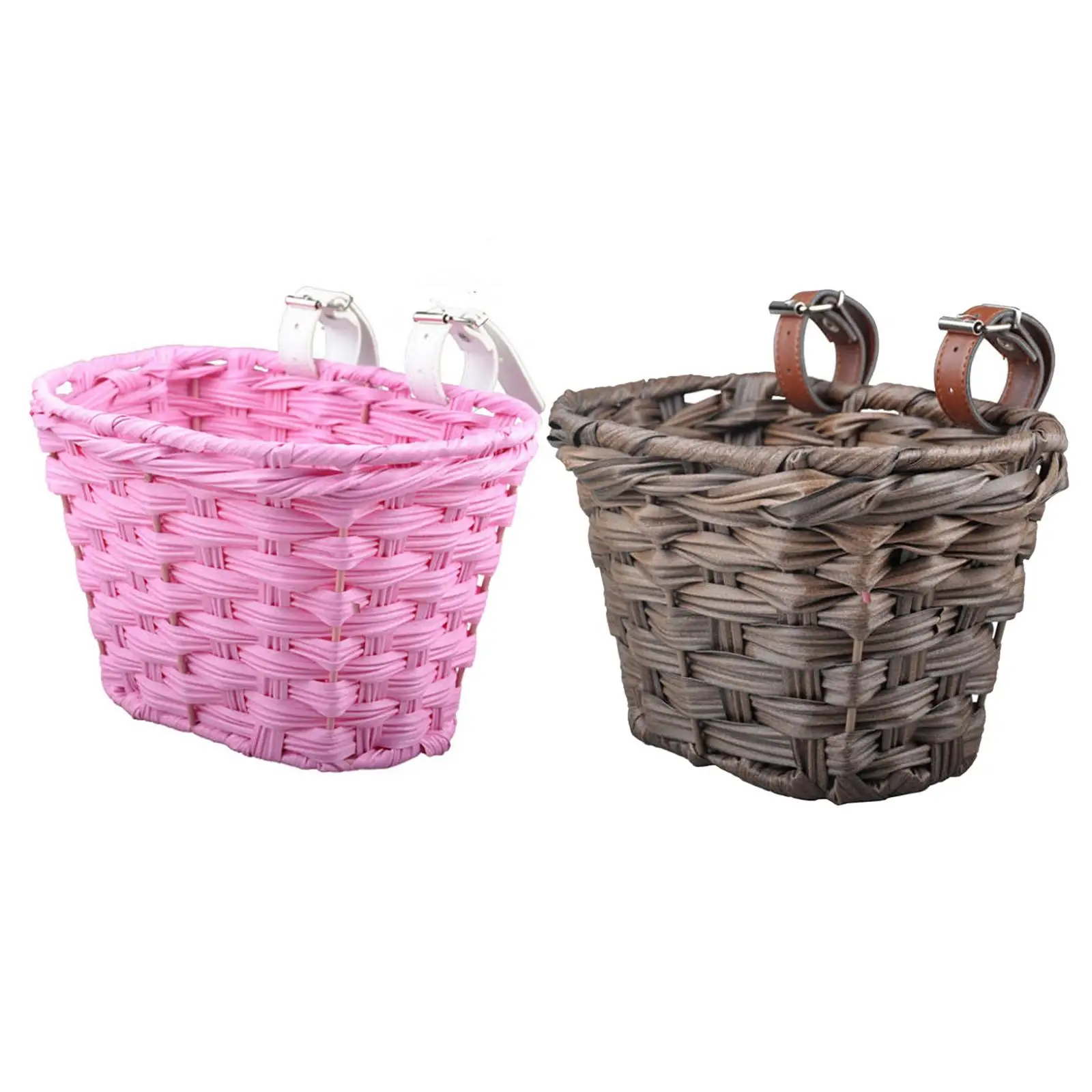 Kids Bike Basket Detachable Handwoven Basket Bicycle Accessories Bicycle Front Basket for Children Boys Girls Cycling Outdoor