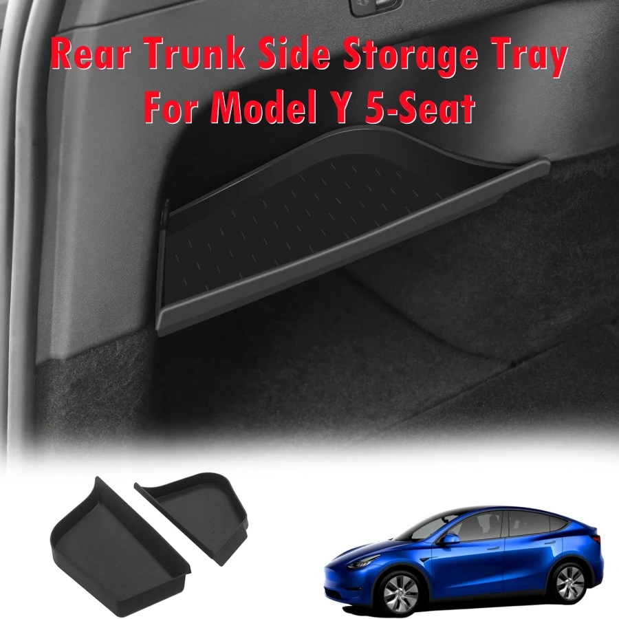 Per Tesla Model Y 2021-2024 posteriore tronco laterale vassoio portaoggetti Organizer bordo TPE Trunk Divider Storage a berlino Austin Shanghai