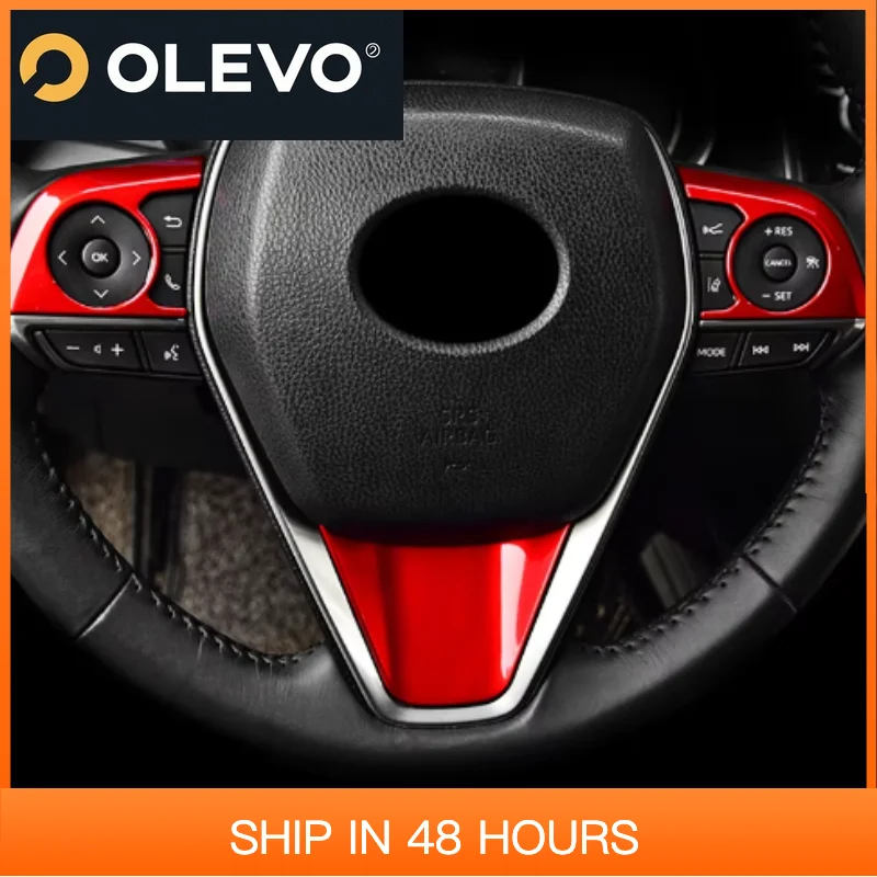 New For Toyota Camry 70 XV70 2018 - 2023 Hybrid Car Steering Wheel Button Cover ABS Carbon Stickers Accessories