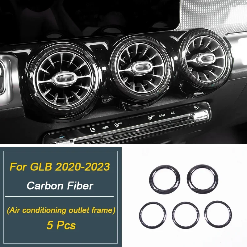 

Carbon Fiber Interior Accessories For Mercedes Benz GLB X247 2020 2021 2023 Car Central Gear Shift Panel Armrest Box Trim Cover