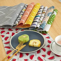 4 Pcs/Set Simple Tableware Mat Rectangle Individual Placemats Heat Insulation Dining Table Mat Table Decoration And Accessories