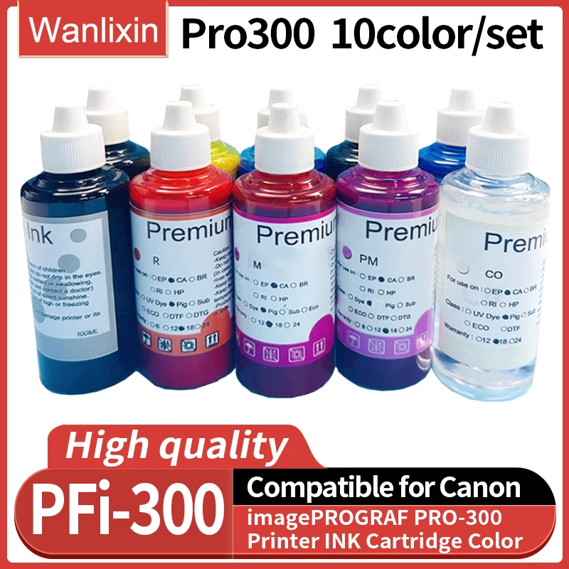 10 шт. PFI-300 PFI300 пигментные чернила, 10 цветов, совместимый картридж для струйных принтеров для принтера Canon imagePROGRAF PRO-300 Pro300 10 шт. PFI-300 PFI300 пигментные чернила, 10 цветов, совместимый картридж для струйных принтеров для принтера Canon imagePROGRAF PRO-300 Pro300