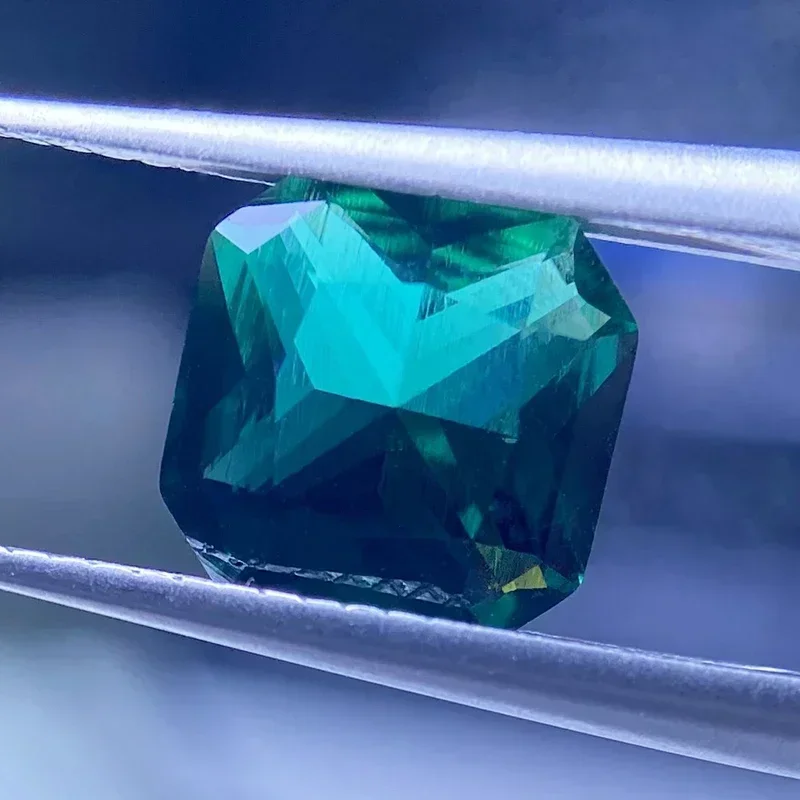 

Lab Grown Zambian Emeralds Square No Corners Hydrothermal Hand Cutting with Cracks Inclusions Inside Selectable AGL Certific