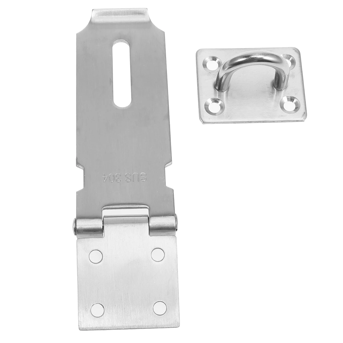 

4 Inch Padlock Hasp Door Clasp Hasp Lock Latch Stainless Steel Lock For Fastening Gate Cabinet Door (Silver)