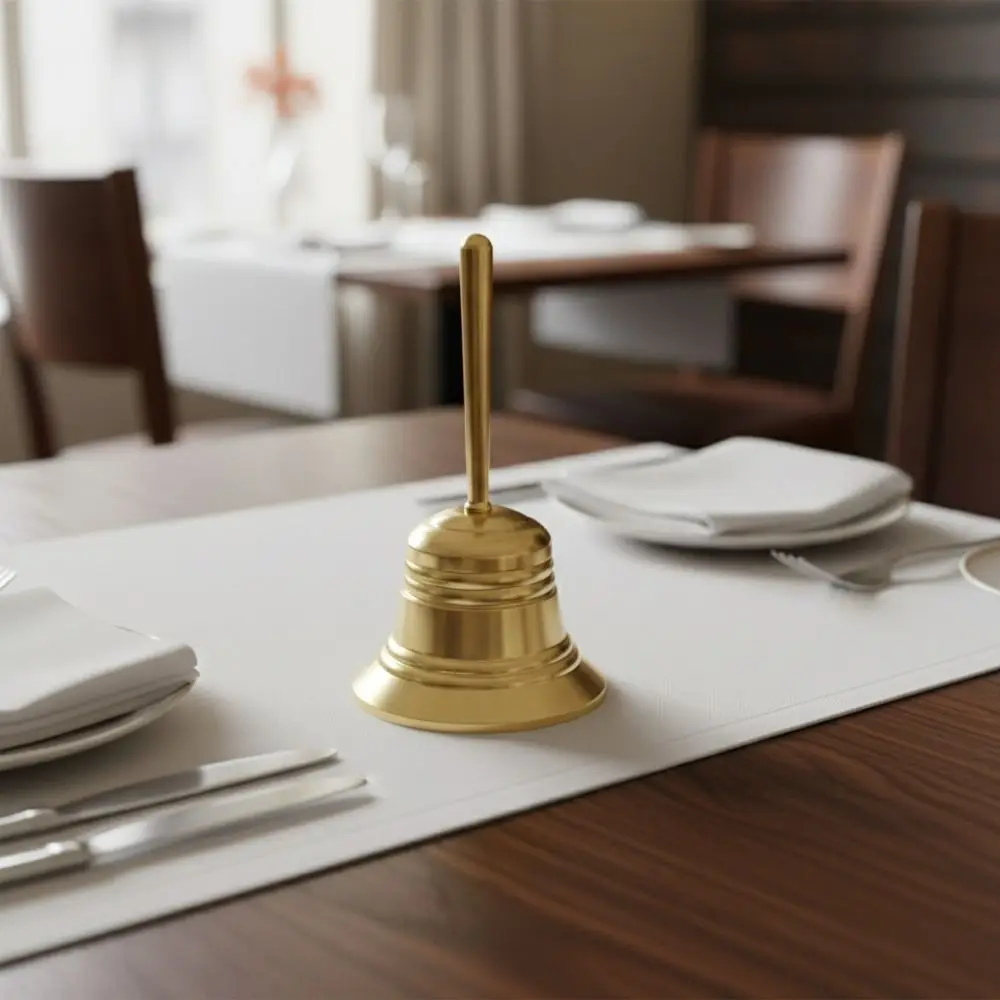 Sound-producing Solid Brass Call Bell with Bell Clapper Polishing Dining Bell Crisp Sound Vintage Bell Desktop Ornaments