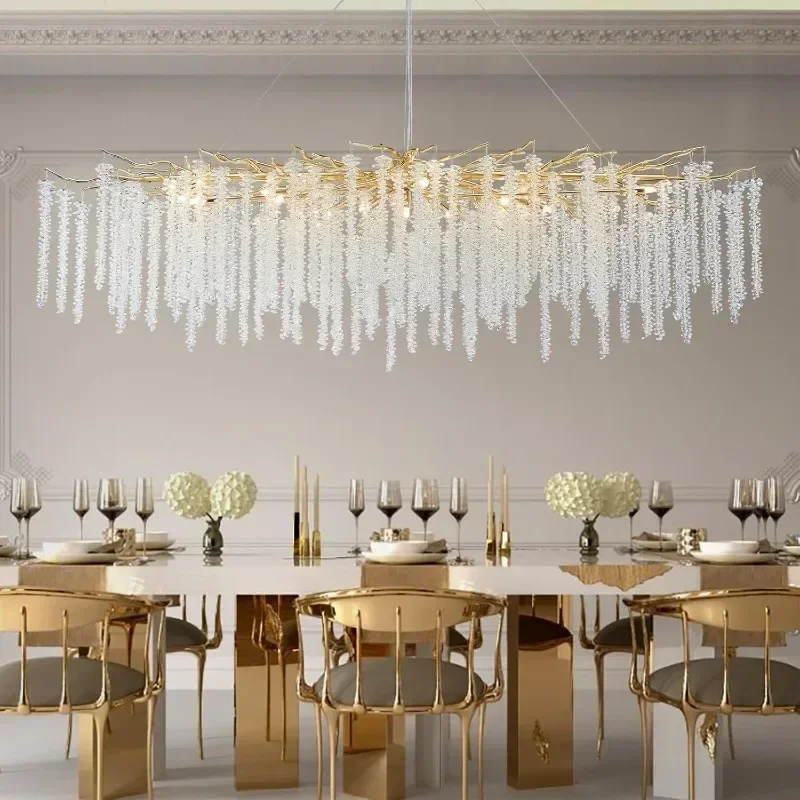 

Hanging Lights Fixtures Large Crystal Chandeliers for Dining Room Modern Branch Pendant Light with Crystals Pendant Chandelier