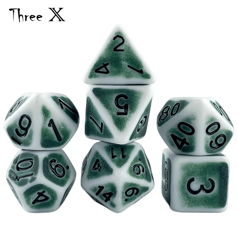 Retro Effect Dice Set 7Pcs/Set +  Bag Polyhedral TRPG DNDGame Rpg Games for Opaque D4-D20 Multi Sides Board Game