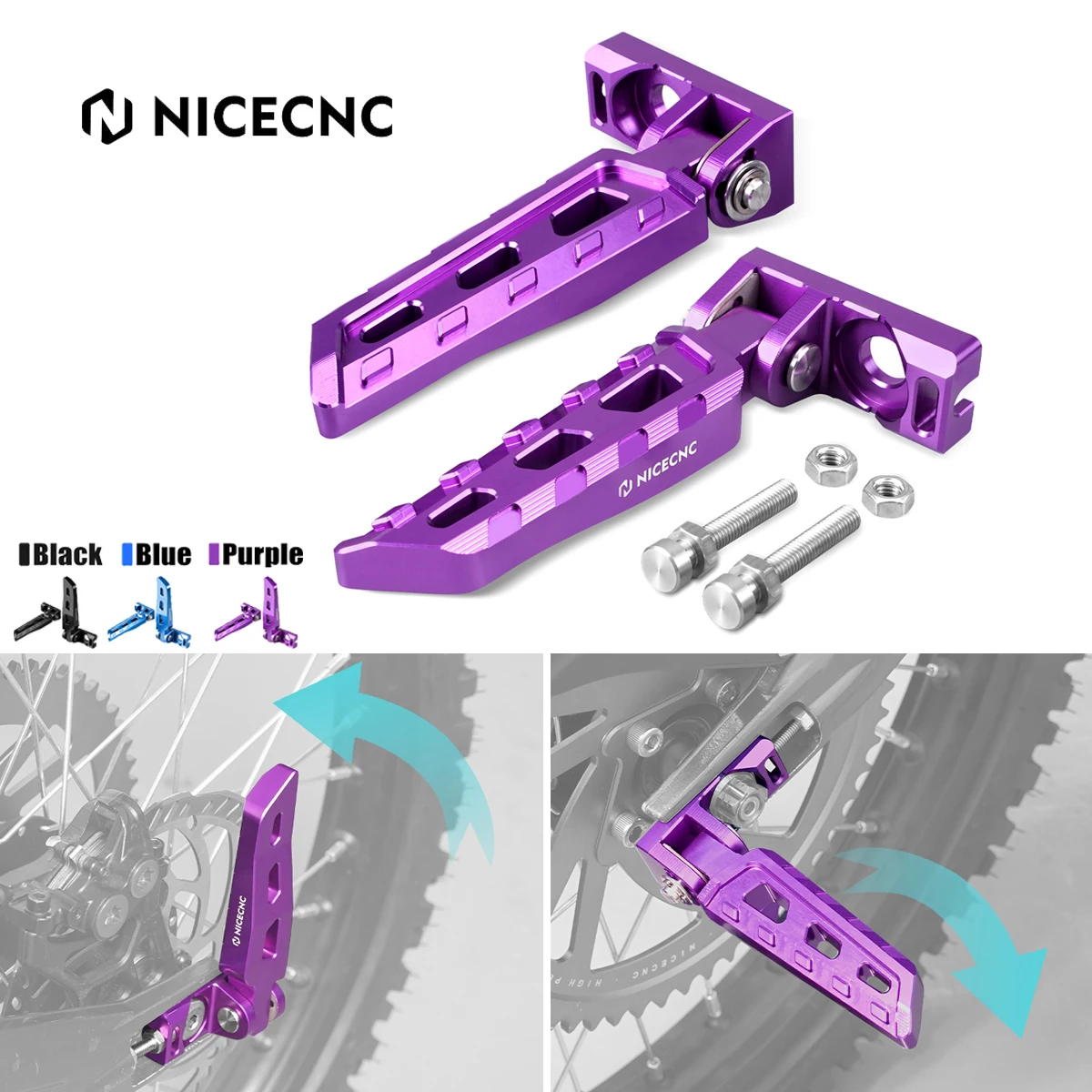 Регулятор натяжителя цепи Surron Light Bee X и задние трюковые колышки, алюминиевые для Sur-Ron Light Bee S L1E Segway X160 X260
