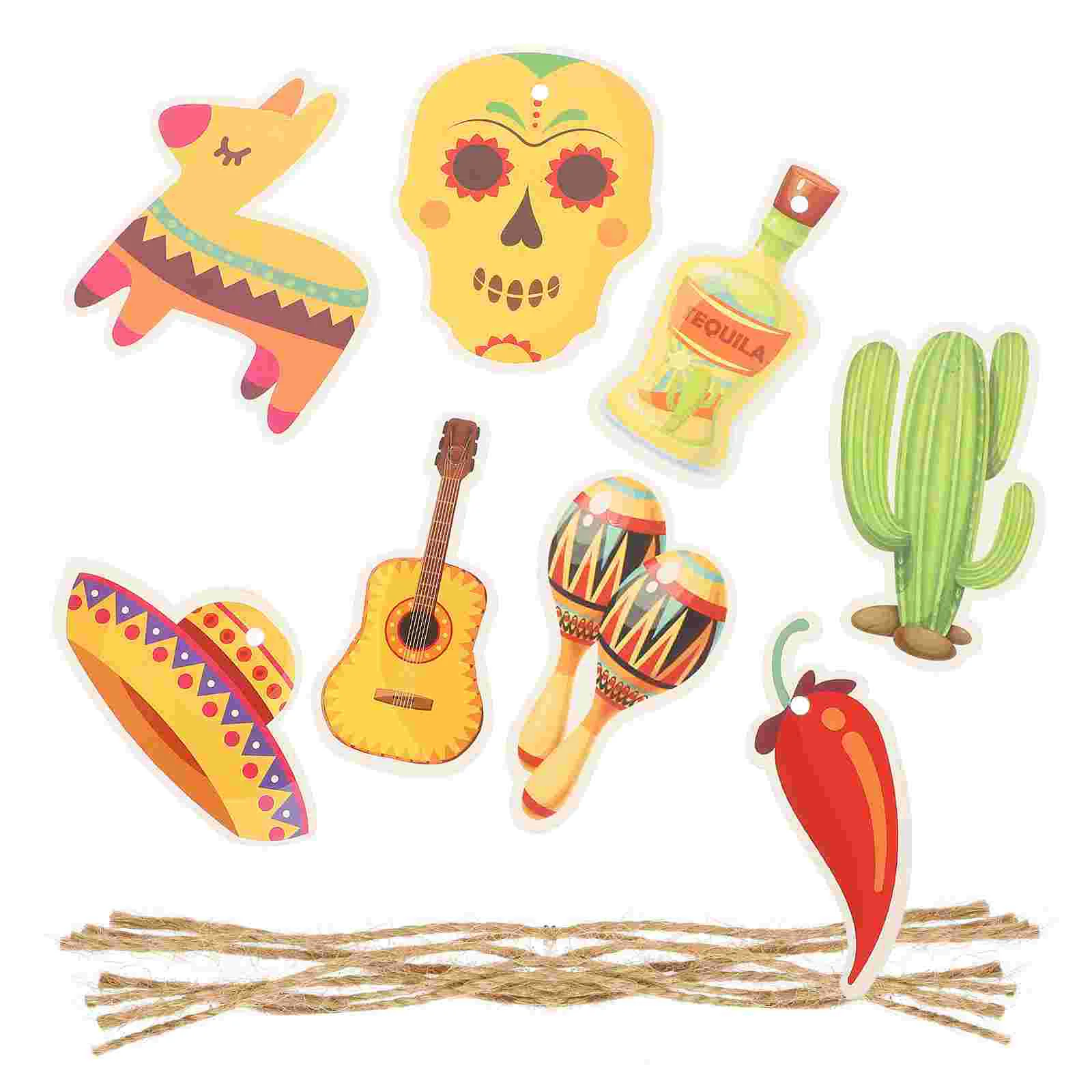 

8 Pcs Party Decorations Cinco Mayo for outside Holiday Supplies Accessories Paper Ornaments Outdoor