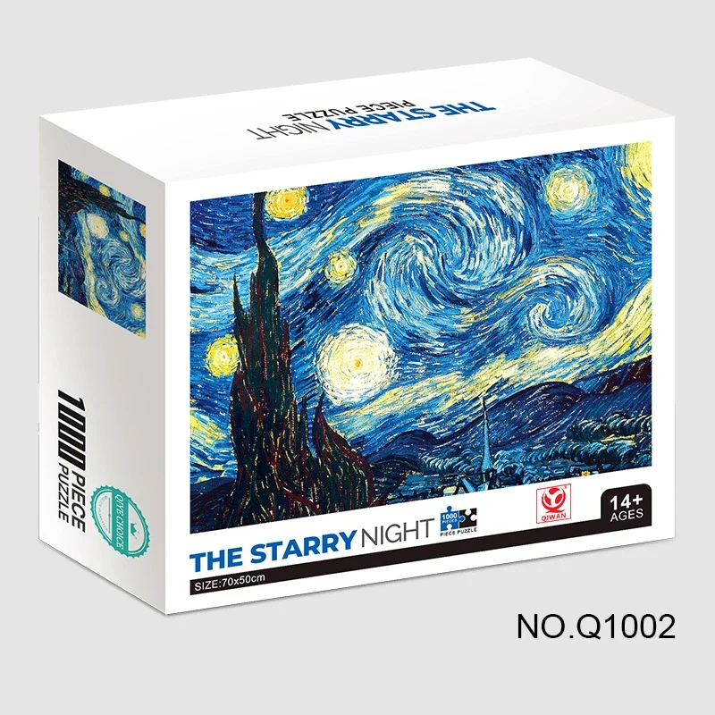 70*50cm Adult Puzzle 1000 Pieces Paper Jigsaw Puzzles The Starry Night Famous Painting Series Learning Education Craft Toys