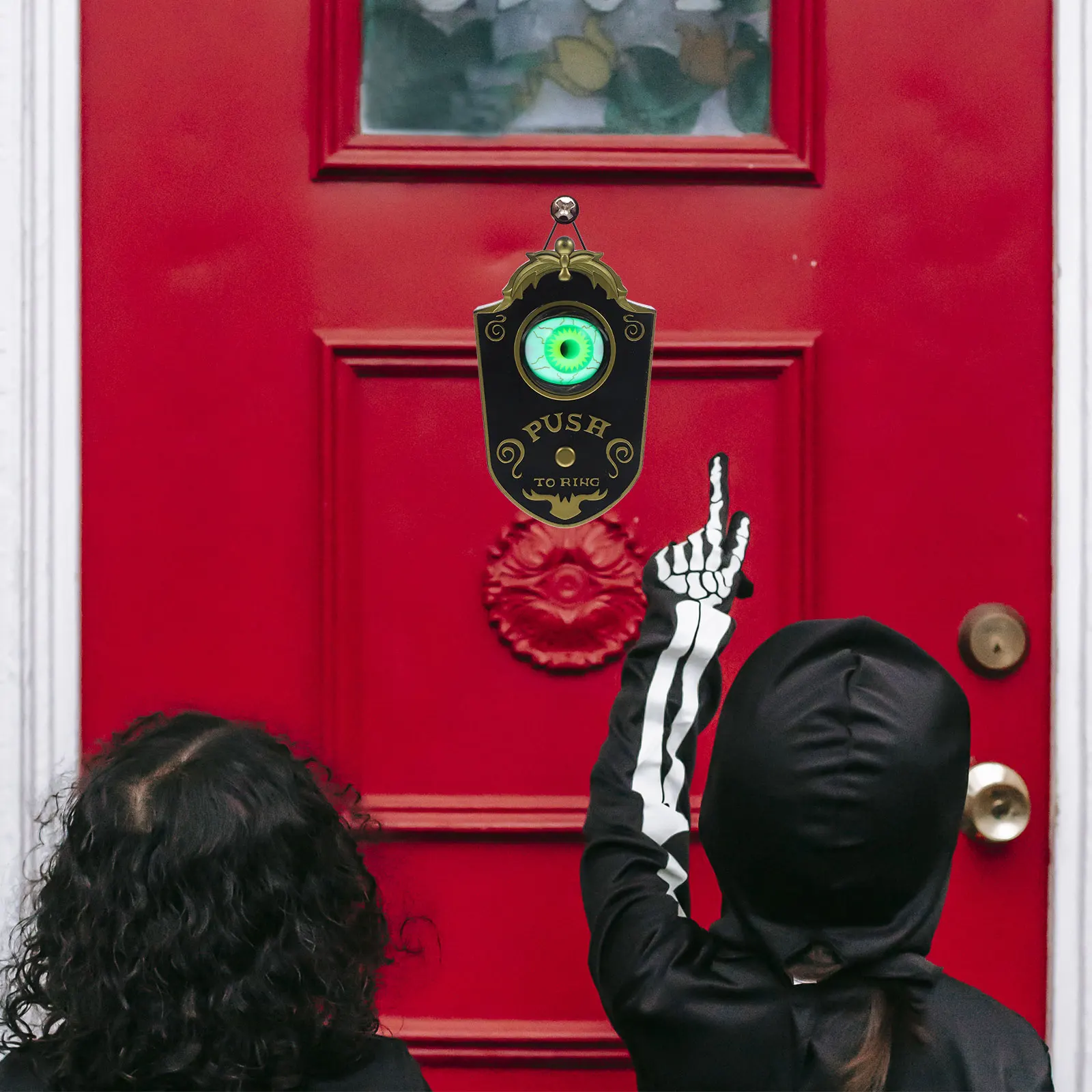 

One Doorbell Eyeball Halloween Creepy Decorations Scary Sounds Lighting Effects Premium Material Durability Long