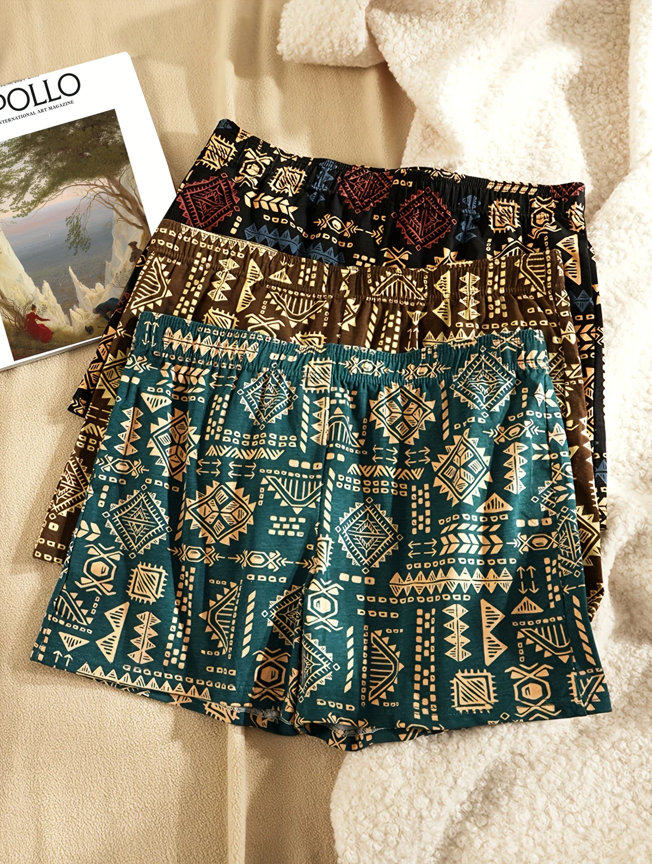 3PCS/SET Retro Ethnic Style Me - Boxer Shorts Modal recension och pris