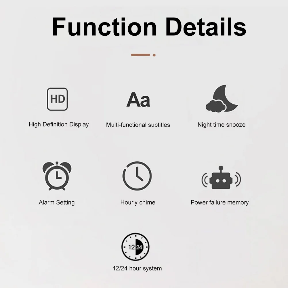 

Цифровой будильник, светодиодный настольный будильник, дисплей с большим номером, прикроватный будильник, настенные часы без границ для домашнего офиса