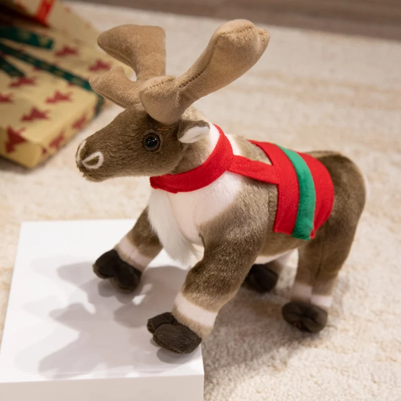 30 سنتيمتر محاكاة الرنة ألعاب من القطيفة عيد الميلاد الغزلان Plushies دمية عيد الميلاد الأيائل لعب لينة عيد ميلاد سعيد زينة عيد الميلاد أفضل الهدايا للأطفال