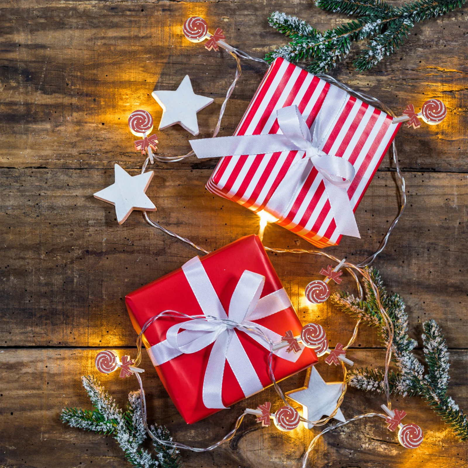 1 قطعة أضواء عيد الميلاد الجنية الحلوى سلسلة أضواء الحديد الفن مصاصة شكل 1.65 متر 10 المصابيح بالطاقة عيد الميلاد الديكور #1