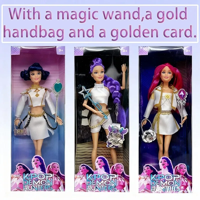 2025 NEW Demon Hunters Figure Toy Live-Action Kpop Rumi Mira Zoey Mira Theme Song Of Colorful Lights Birthday Gift For Girls $#%