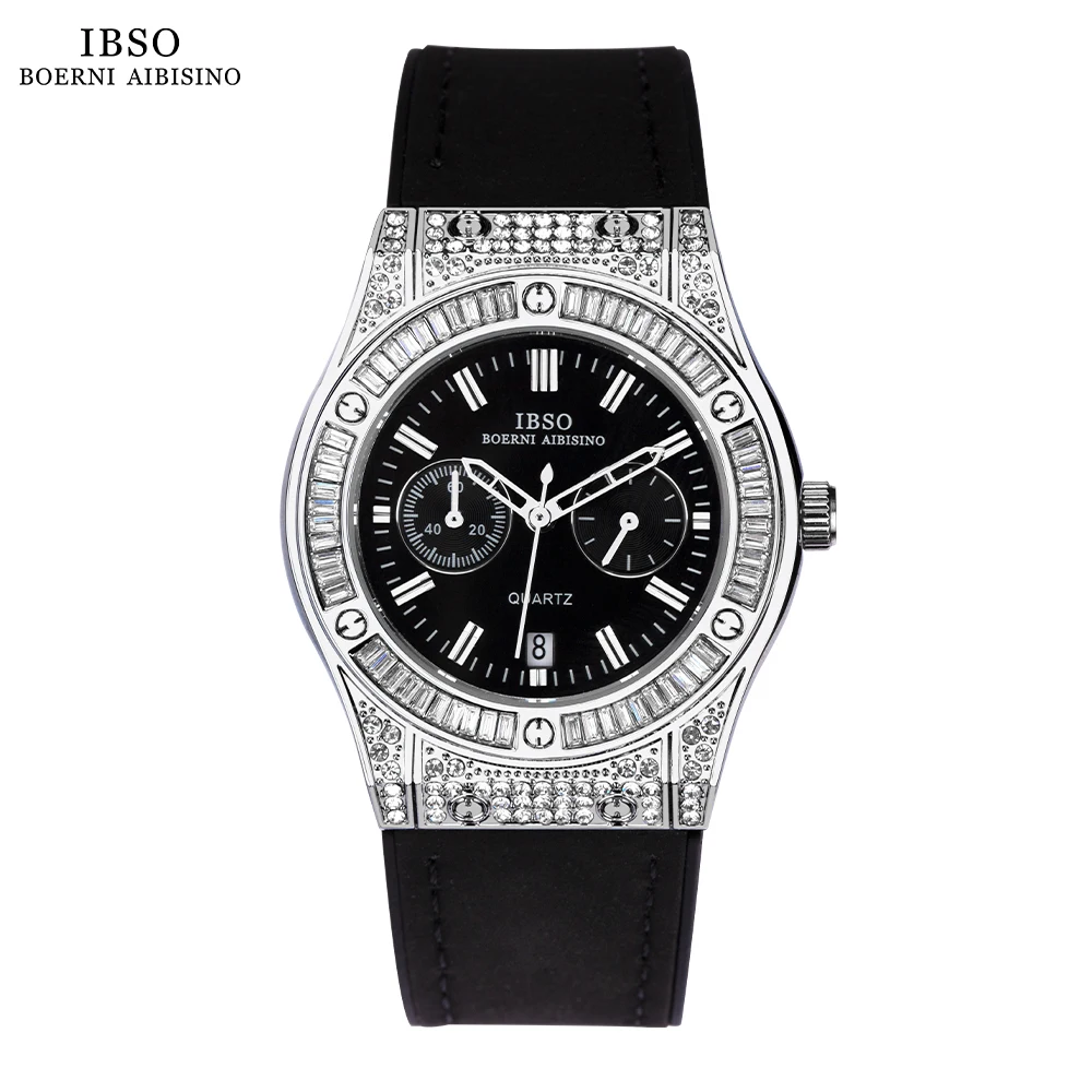 

IBSO Women New Luxury Shinning Zircon Dial Quartz Watch Full Calendar Japanese Movement 3ATM Waterproof Watches Ladies 9818#