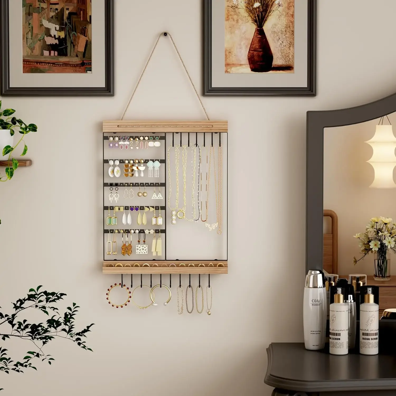Cross-border jewelry earring rack wall-mounted type, used for earrings, necklaces, bracelets, rings, jewelry stands, and jewelry