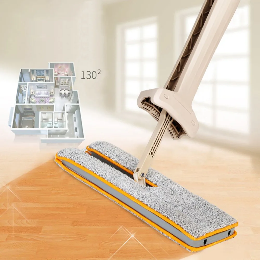 

Self-Wringing Double Sided Flat Mop Telescopic Comfortable Handle Mop Floor Cleaning Tool For Living Room Kitchen