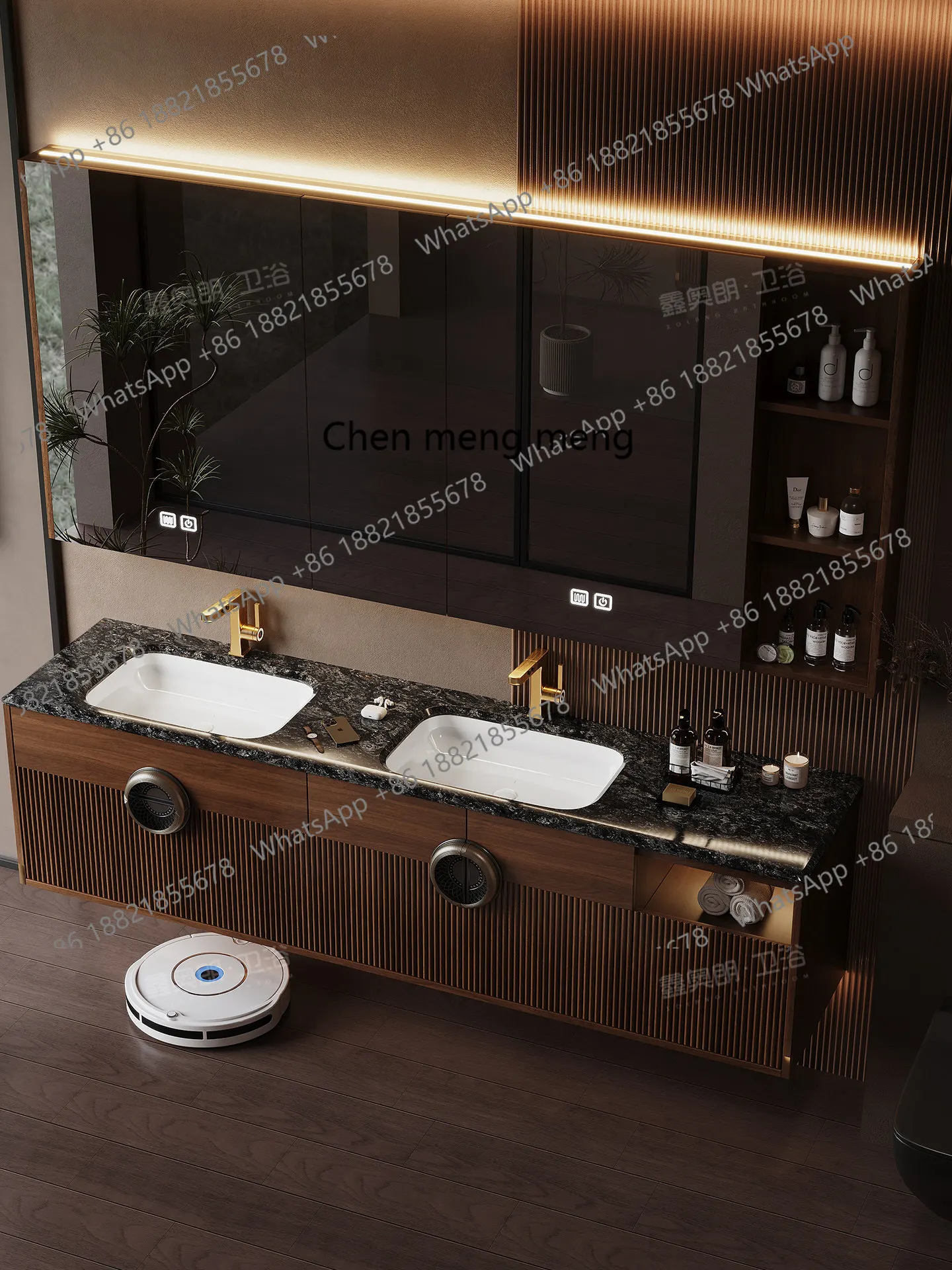 

Imported natural luxury stone bathroom cabinet combination New Chinese bathroom Wash table Wash basin