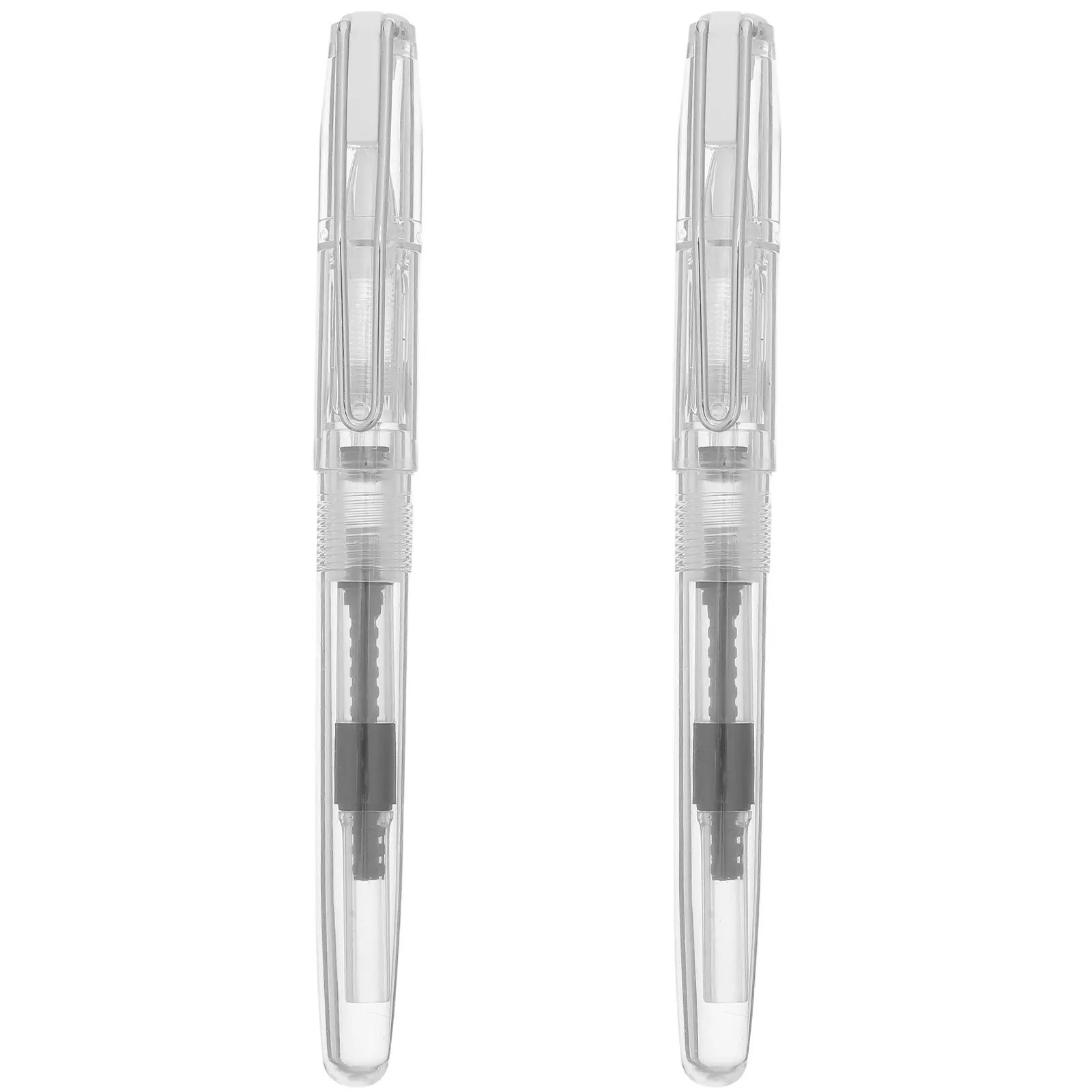 2Pcs Calligraphy Writing Brushes Pen Set Soft Brush Tip Refillable Ink Brush for Chinese Japanese Calligraphy Painting Drawing