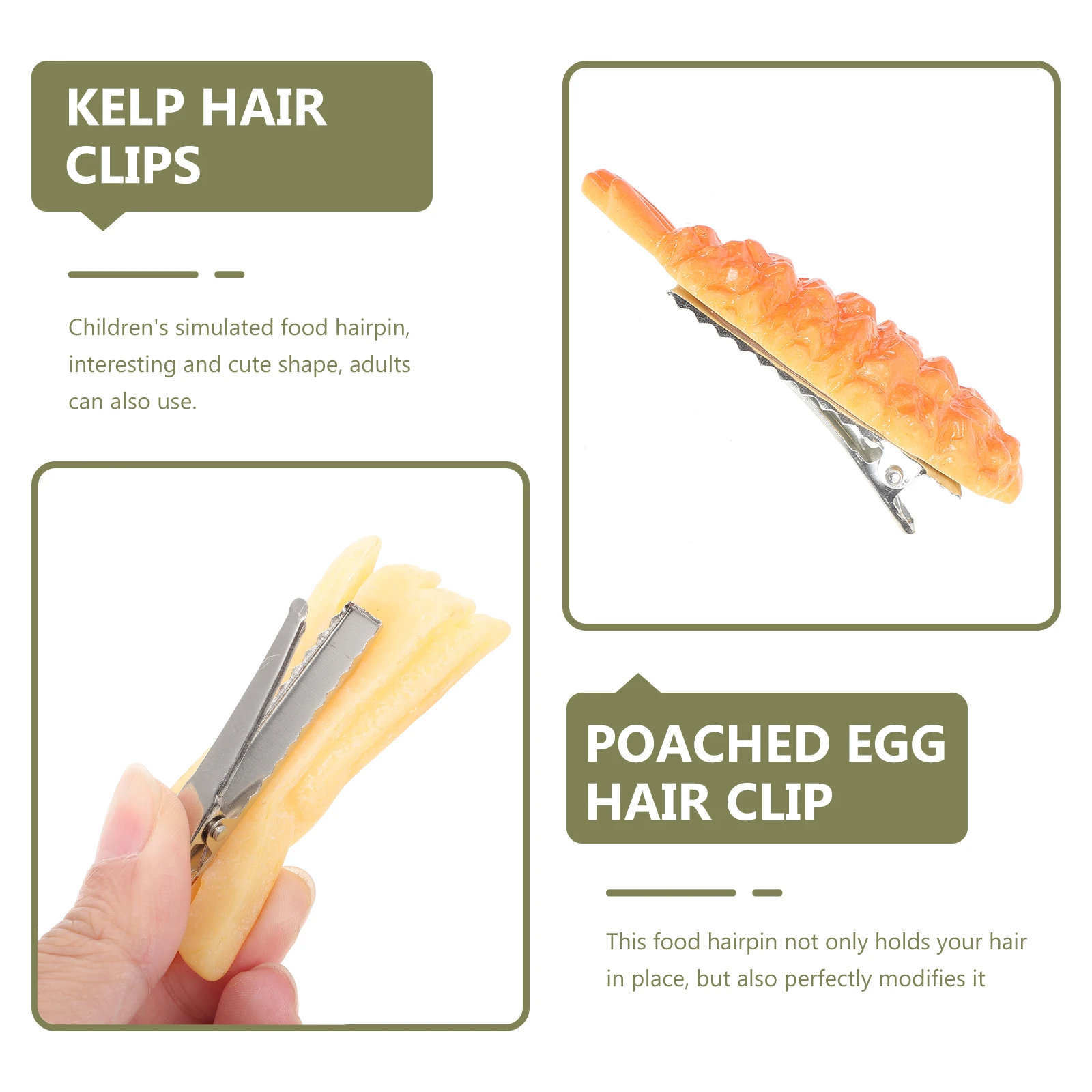 

4pcs Simulated Food Hair Clips Creative Novelty Barrettes For Girls Lightweight Funny Hair Accessories Kawaii Hairstyle Design