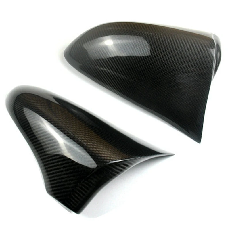 

Rear View Mirror Cover Cap Case Trim Horn Style Carbon Fiber Glossy Black Wing For Lexus Is GS ES RC RCF Right Rudder