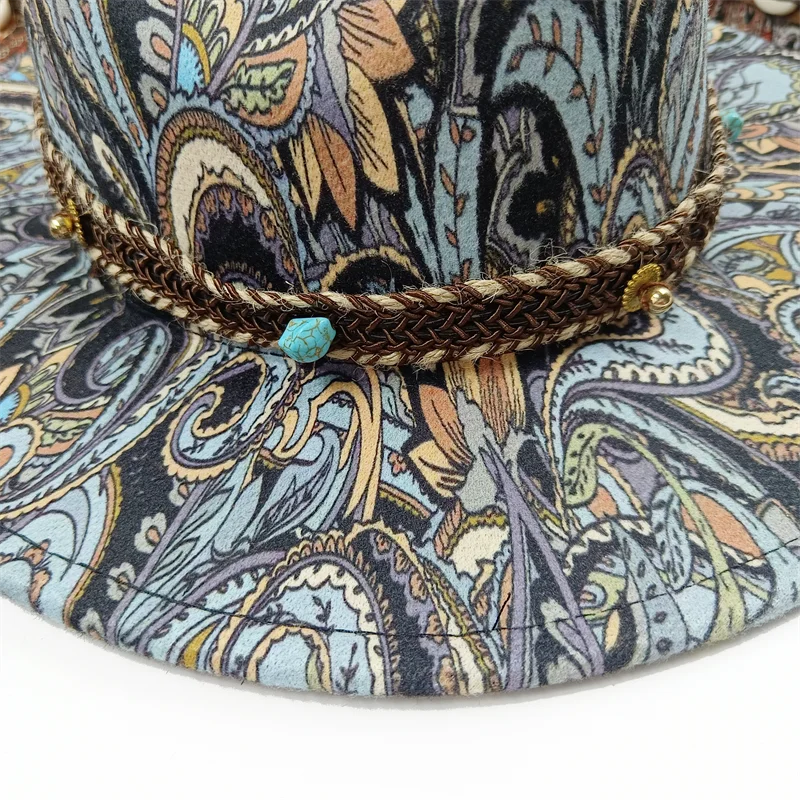 Fedora New Tie Dye Graffiti Latest Two Color Fashion Spring Unisex Jazz Hat Fedora Double Sided Spring and Autumn кепкамужскня