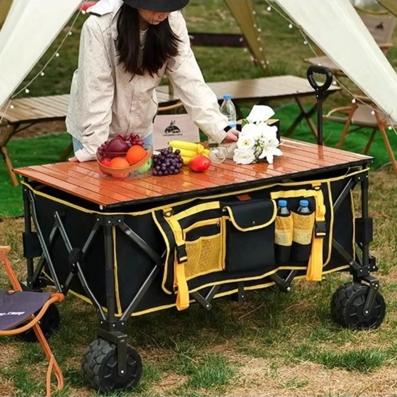 

Aluminum alloy electric camper oversized camping outdoor folding picnic stall cart