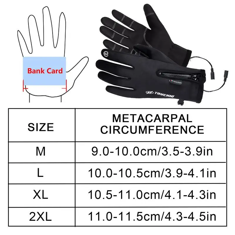 Heated Gloves Winter Heated Gloves Warm Waterproof Rechargeable USB Heating Thermal Gloves Touch Screen Heated Riding Gloves new