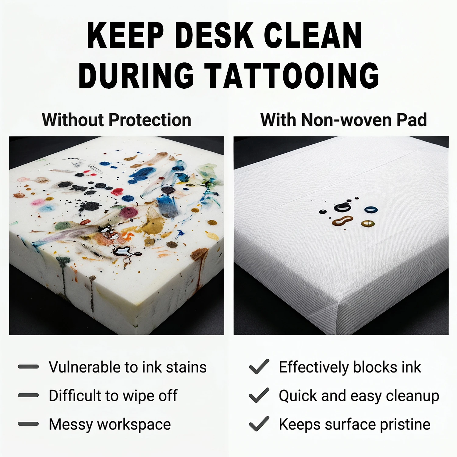 Non‑Woven Tattoo Bed Sheet Roll Breathable Table Cover Stain‑Resistant Ink Isolation Protective Mat For Massage SPA Salon Tattoo