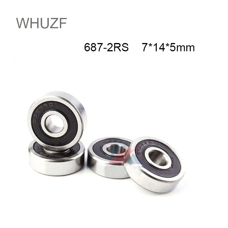 

WHUZF 20/50/100pcs 687-2RS 7*14*5mm Rubber Sealed Deep Groove Ball Bearing 687 687RS 7x14x5 MINI Miniature Steel Ball Bearings