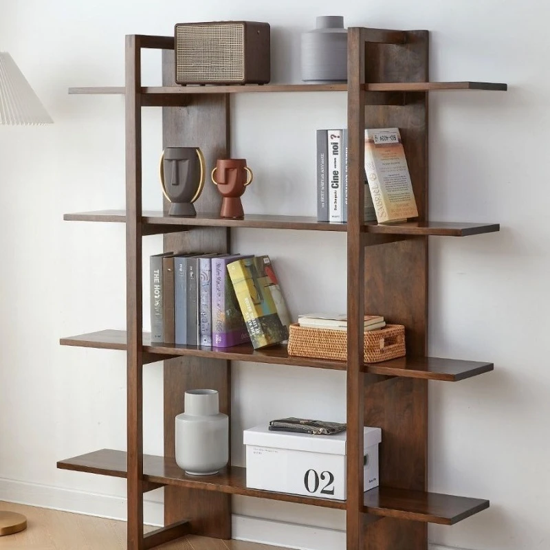 Solid Wood Pine Home Study Bookcase Shelf Bookshelf Cabinet Floor Shelf Storage Wooden Display