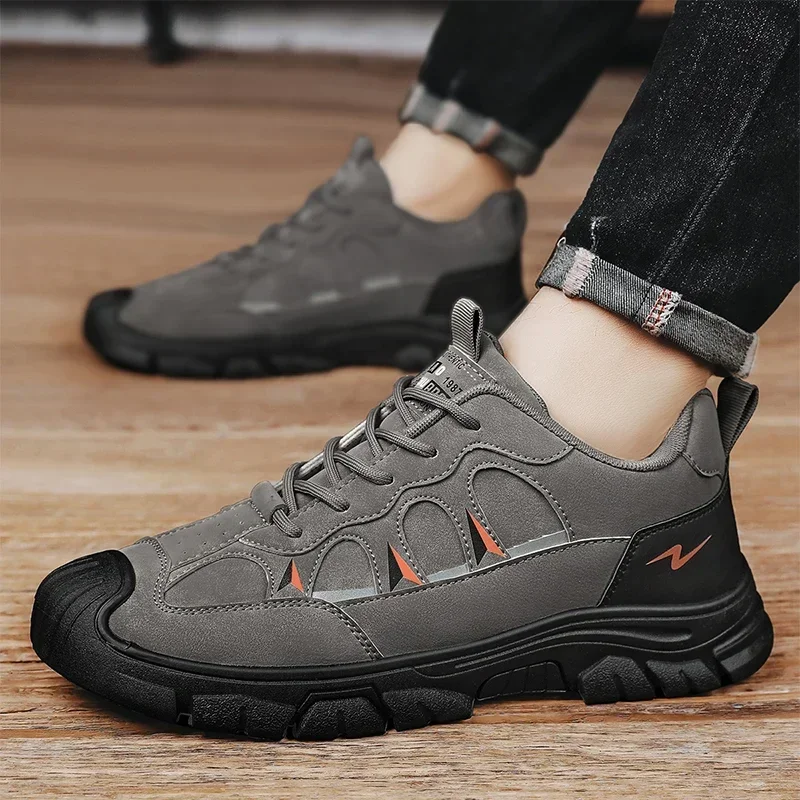 Zapatillas de deporte informales para hombre, zapatos de plataforma con cordones, antideslizantes, aumento de altura, senderismo, Otoño, 2023