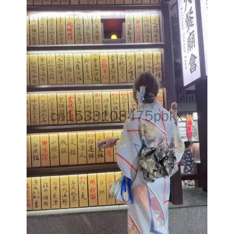 Women Modified Traditional Kimono Dress Furisode Yukata Japanese Style Hanfu Inspired Outfit Portrait Shooting Cosplay Photo Stu