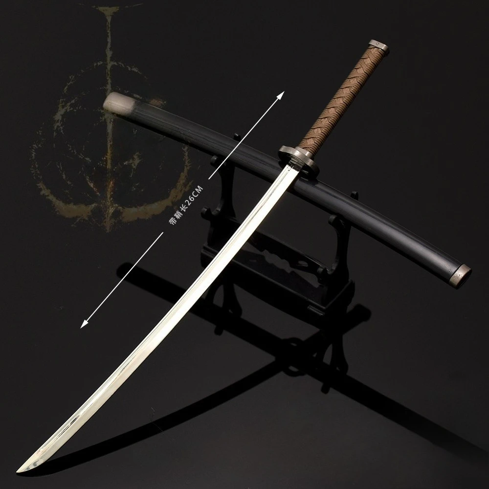 26Cm Eldenn Game Perifere Uchigatana Katana Zwaard Cosplay Prop Ninja Mes Japanse Samurai Zwaard Wapen Model Speelgoed Jongen Geschenken