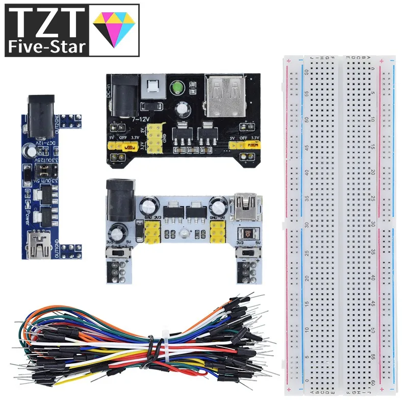 TZT NEW MB-102 MB102 Breadboard 400 830 Point Solderless PCB Bread Board Test Develop DIY for arduino laboratory SYB-830