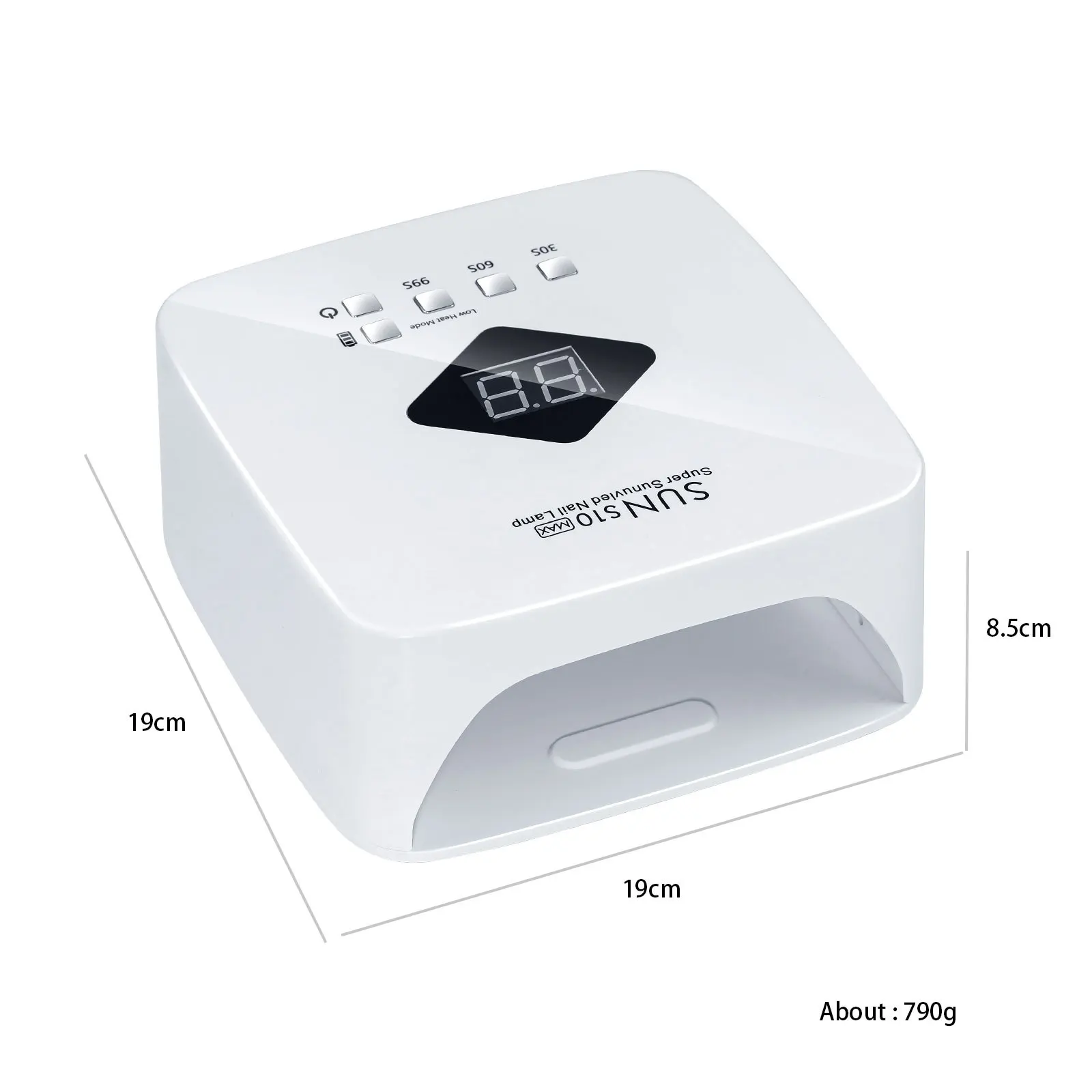 120W UV LED Rechargeable Nail Dryer Lamp with 30 Beads and Timer for All Gel Polish Manicure Pedicure