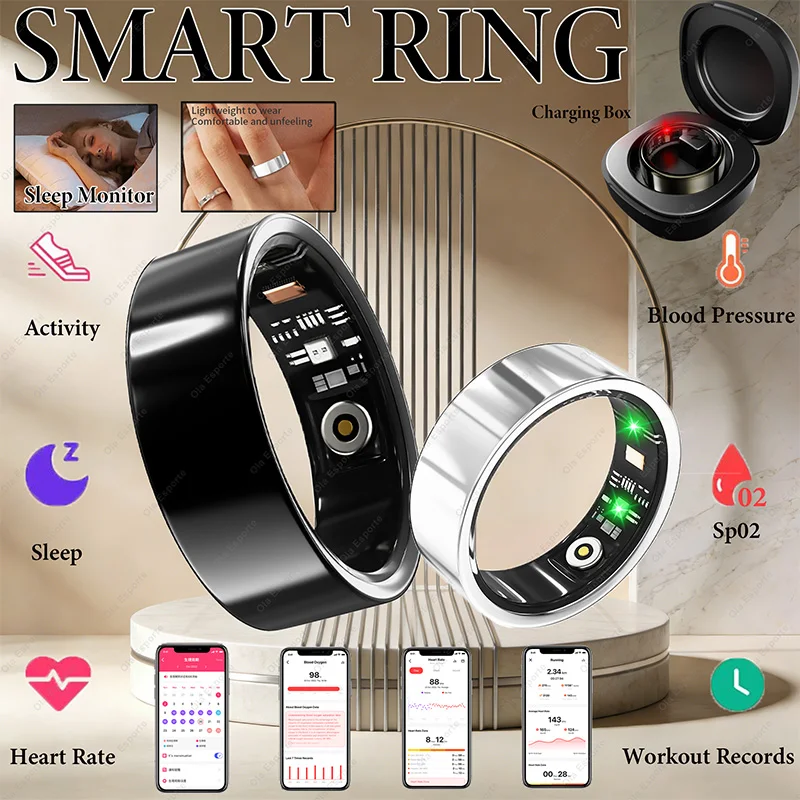 

Умное кольцо для мужчин и женщин: мониторинг менструального цикла, пульса, сна и здоровья, водонепроницаемость IP68, отслеживание спортивной активности, смарт-кольцо 2026