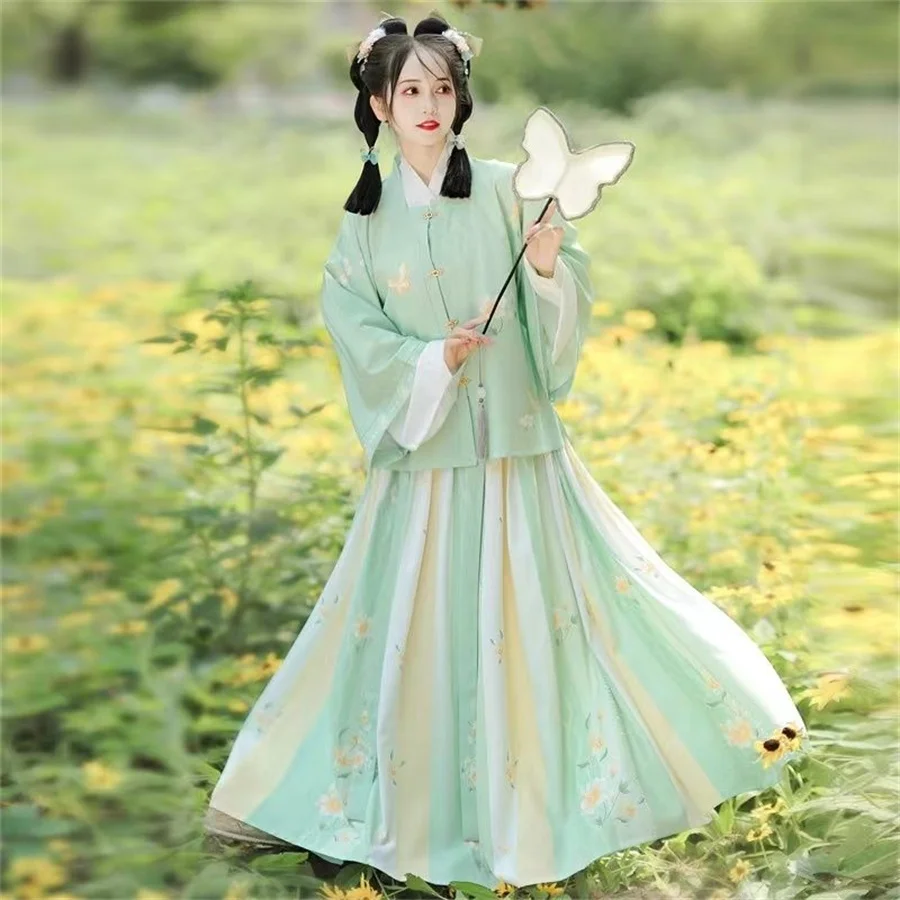 

Traditional Chinese Clothing Hanfu Set Women Chic Embroidery Fairy Dress Cosplay Costumes Ancient Oriental Style Princess Outfit