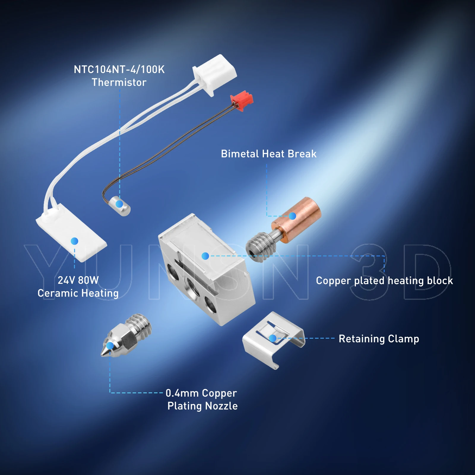 Verbessertes Hotend-Kit für Creality Ender 3 S1/Ender-3 S1 Pro/Ender-3 S1 Plus/CR-10 Smart Pro/Sermoon V1 3D-Drucker Ersatzteile – Detail 7